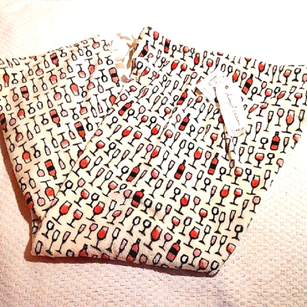 Luxurious! Daydream By Berkshire Home Elegant Wine Glass loungwear Pajama Pants